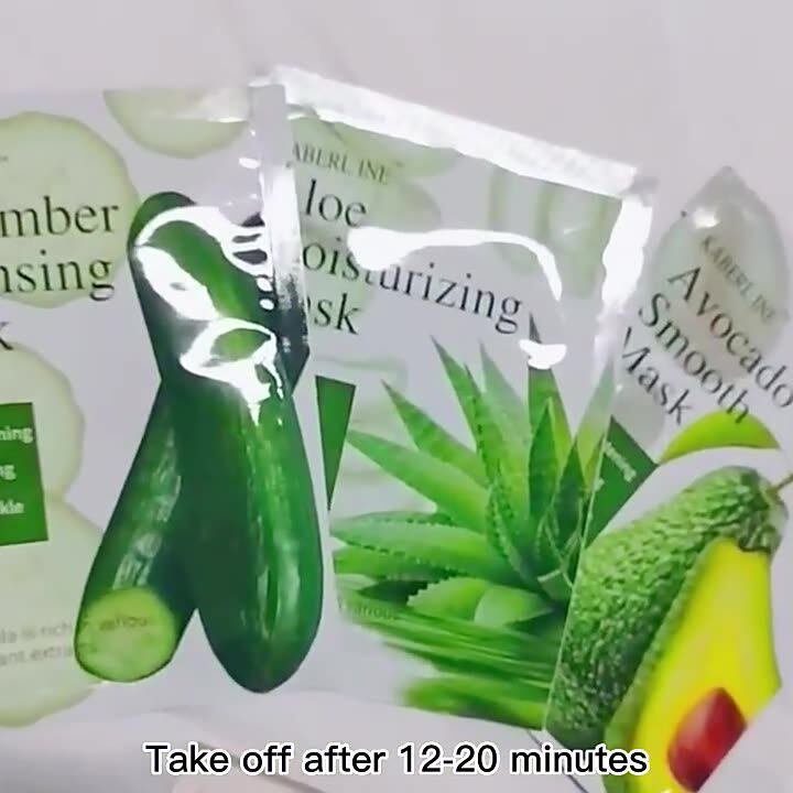 Natural Plant Extract Sheet Face Mask Set – Cucumber, Aloe & Avocado | Deep Cleansing & Hydrating