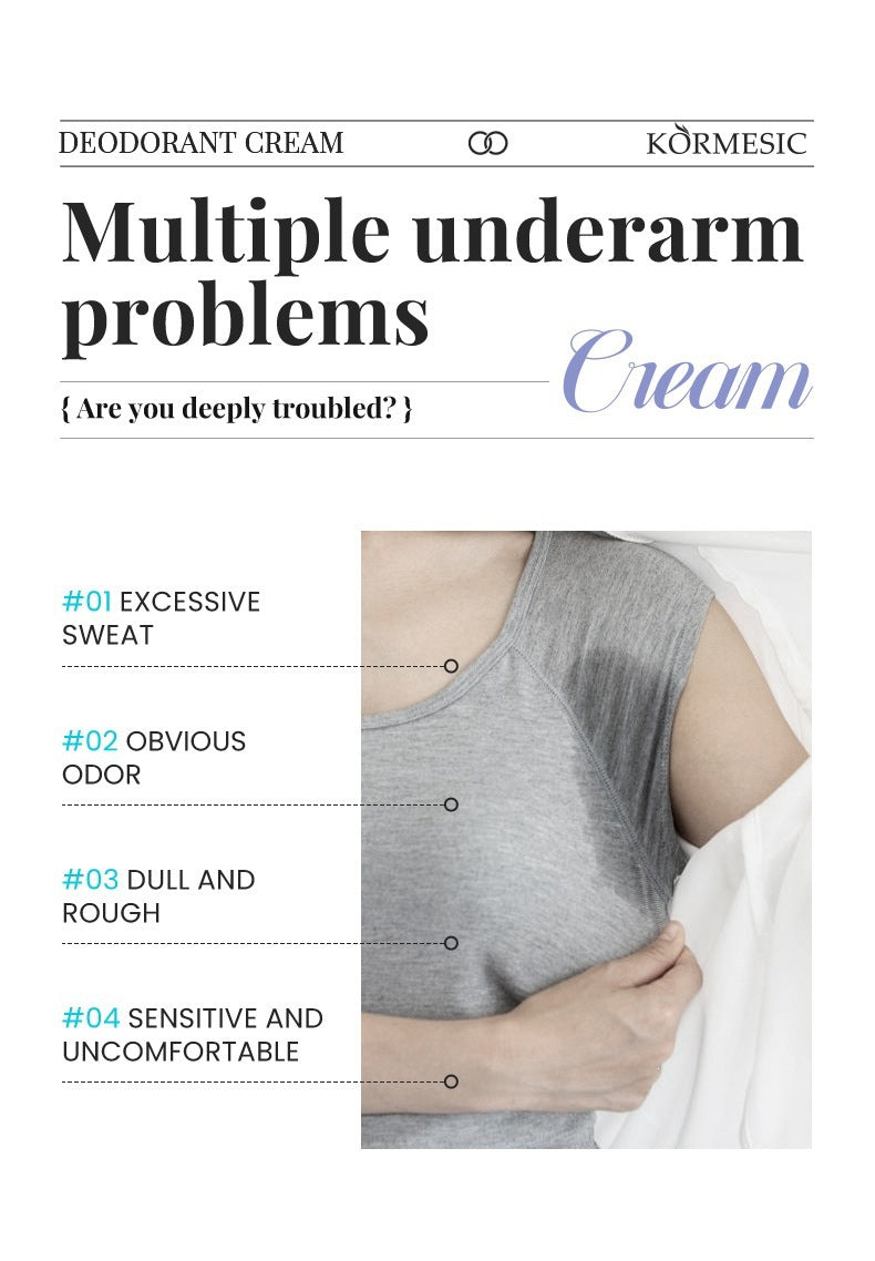 Underarm Antiperspirant Deodorant Cream — 24H Odor & Sweat Control for Men & Women