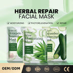 Natural Plant Extract Sheet Face Mask Set – Cucumber, Aloe & Avocado | Deep Cleansing & Hydrating
