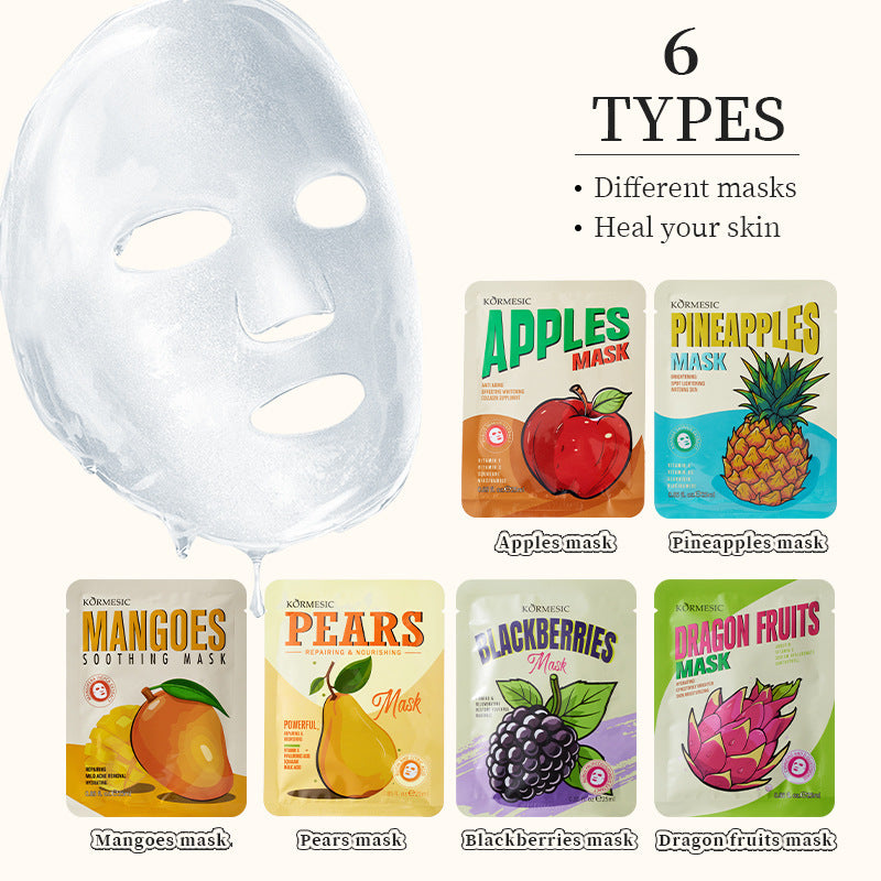 Fruit Extract Face Mask Set – Hydrating, Brightening & Anti-Aging Sheet Masks (12 Varieties)