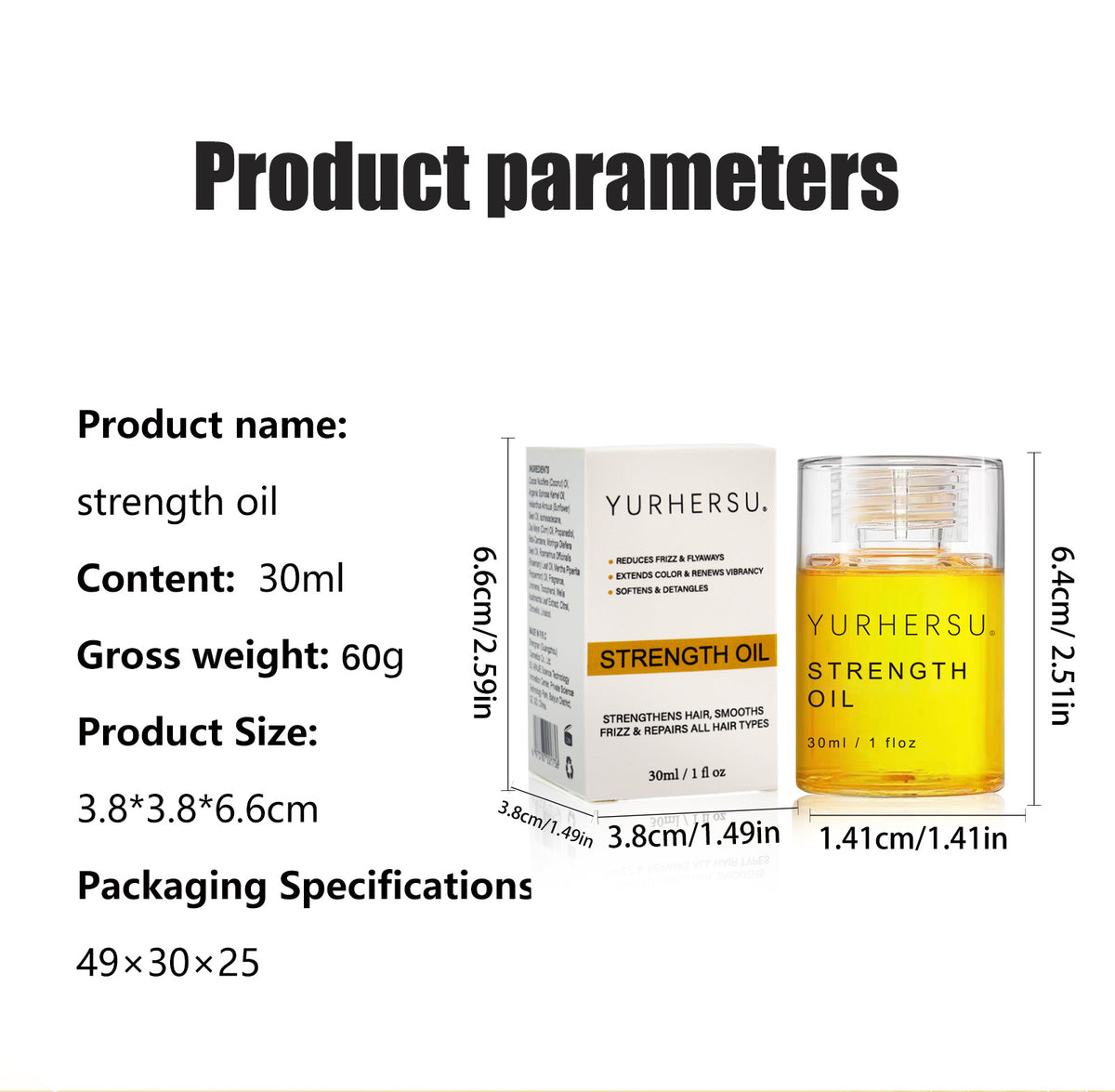 Strength Hair Oil 30ml | Lightweight Nourishing Serum for Dry & Frizzy Hair