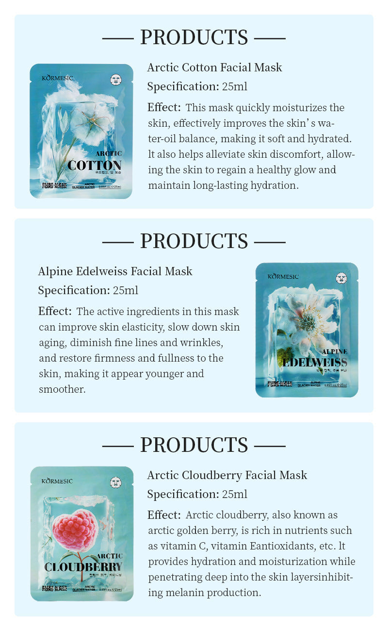 Plant Extract Hydrating Face Mask – Brightening, Repairing & Anti-Aging Facial Sheet Masks (6 Varieties)