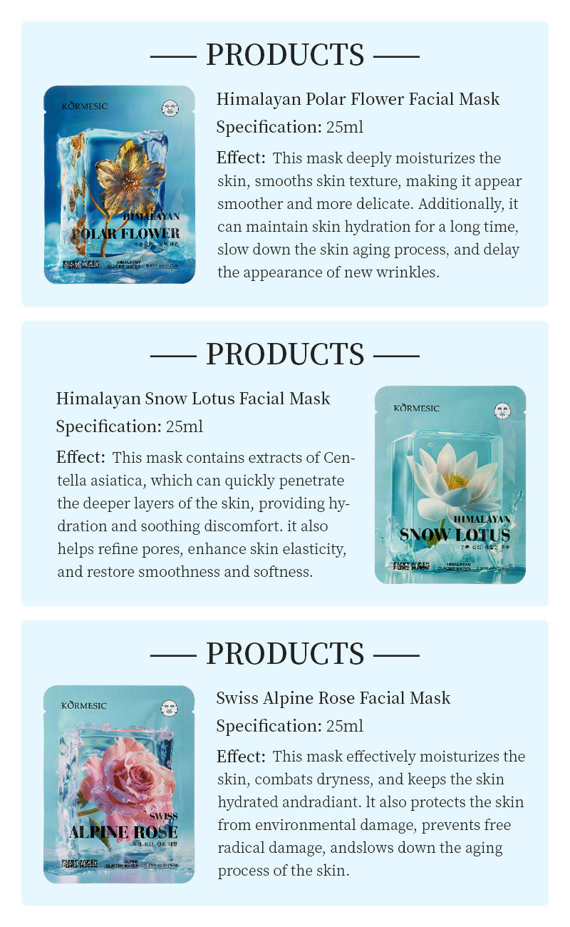Plant Extract Hydrating Face Mask – Brightening, Repairing & Anti-Aging Facial Sheet Masks (6 Varieties)