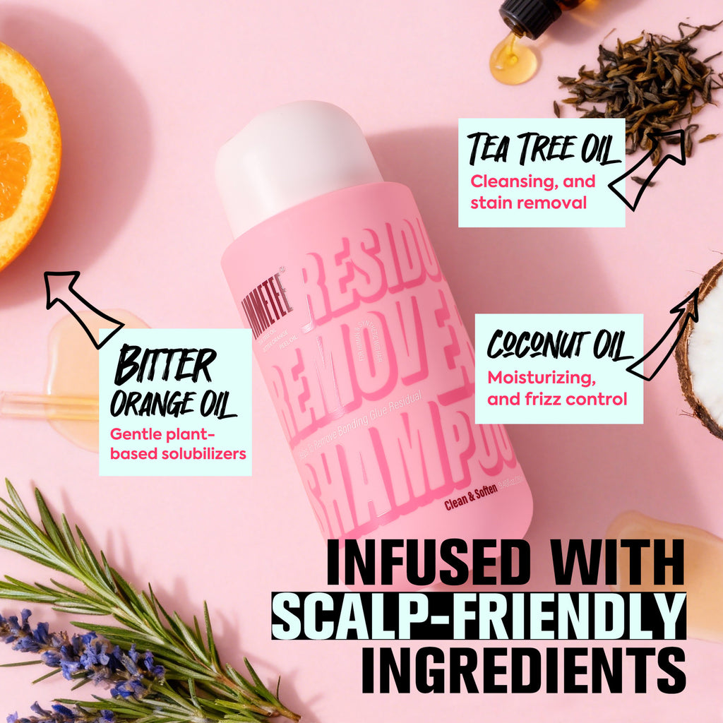 Wig Glue Residue Remover Shampoo for Synthetic and Human Hair with Tea Tree Oil & Coconut Oil