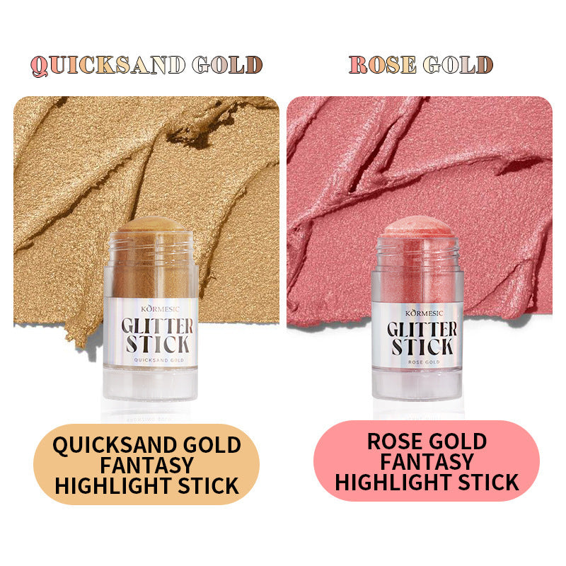Micronized Shimmer Highlighter Stick – 3 Luxurious Shades | Waterproof & Long-Lasting