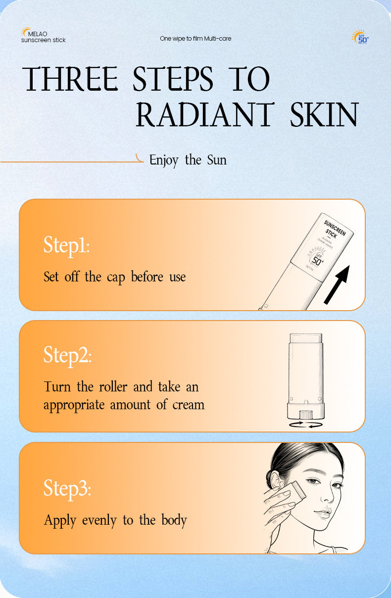 Face Sunscreen Stick Ceramide+Vitamin E Invisible SPF 50 Broad Spectrum Water Resistant 0.53oz/15g