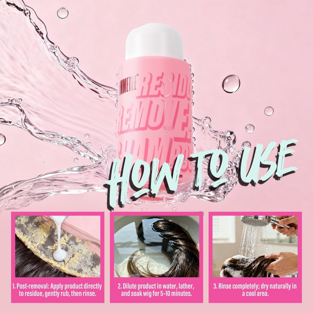Wig Glue Residue Remover Shampoo for Synthetic and Human Hair with Tea Tree Oil & Coconut Oil