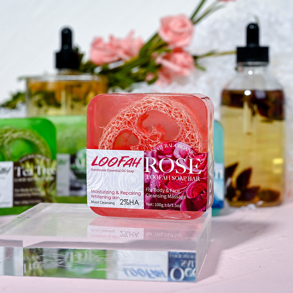 Handmade Soap Bar with Organic Ocean Loofah Oil Control Acne Treatment Revitalizes Skin for Face and Body