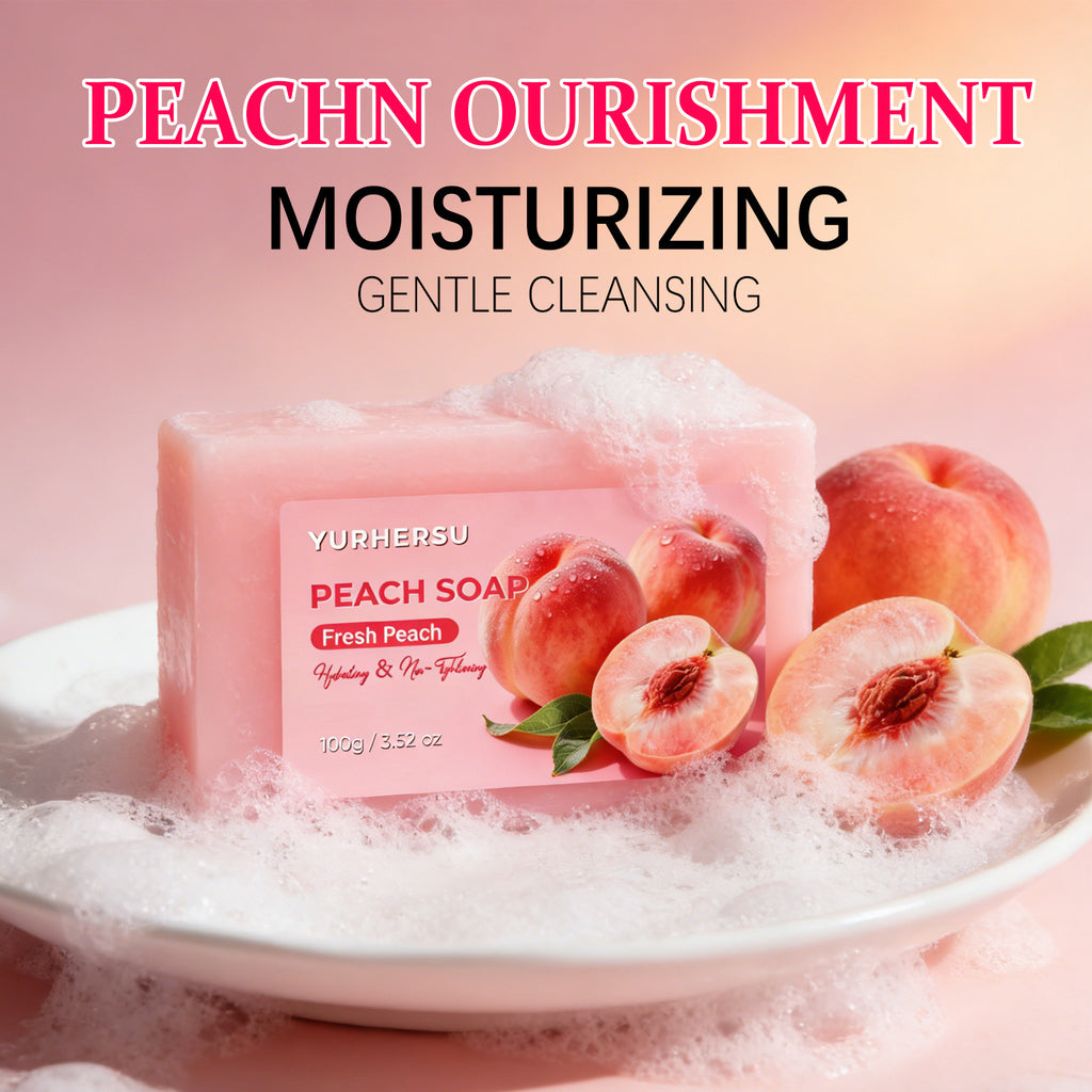 Peach Soap Bar | Gentle Moisturizing Bath Soap for Face & Body | Sweet Fruity Scent | 100g