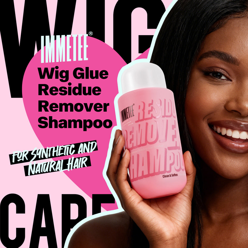 Wig Glue Residue Remover Shampoo for Synthetic and Human Hair with Tea Tree Oil & Coconut Oil