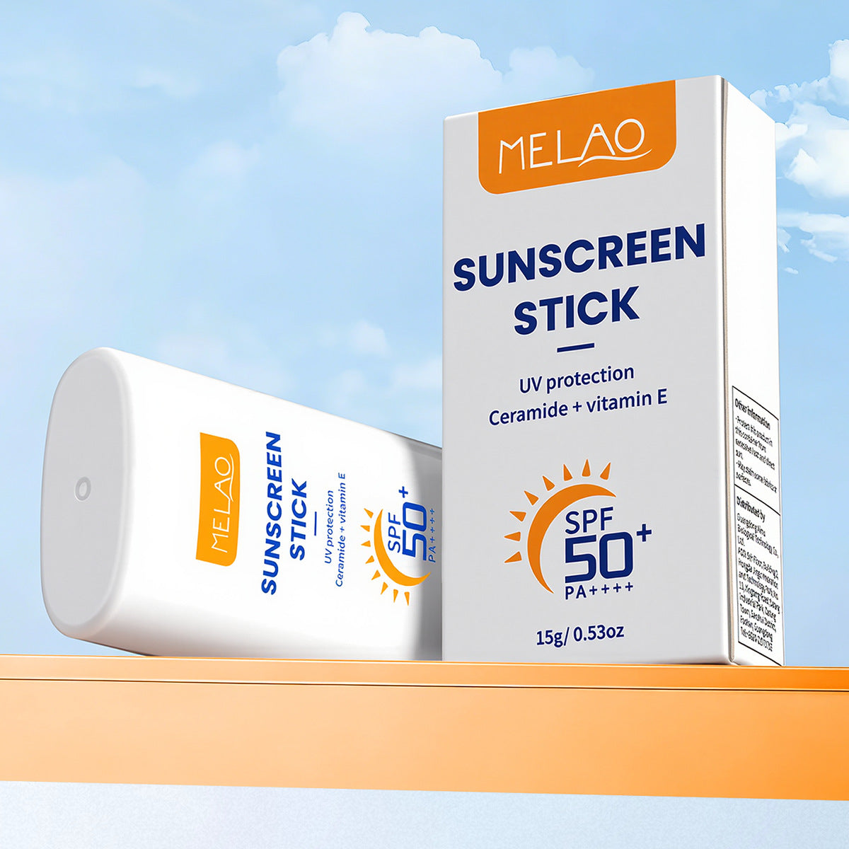 Face Sunscreen Stick Ceramide+Vitamin E Invisible SPF 50 Broad Spectrum Water Resistant 0.53oz/15g
