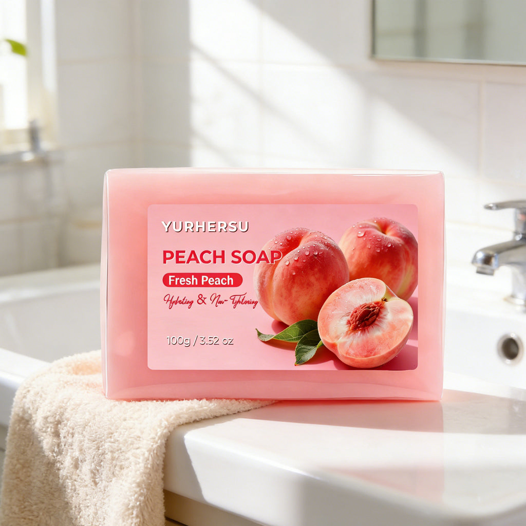 Peach Soap Bar | Gentle Moisturizing Bath Soap for Face & Body | Sweet Fruity Scent | 100g