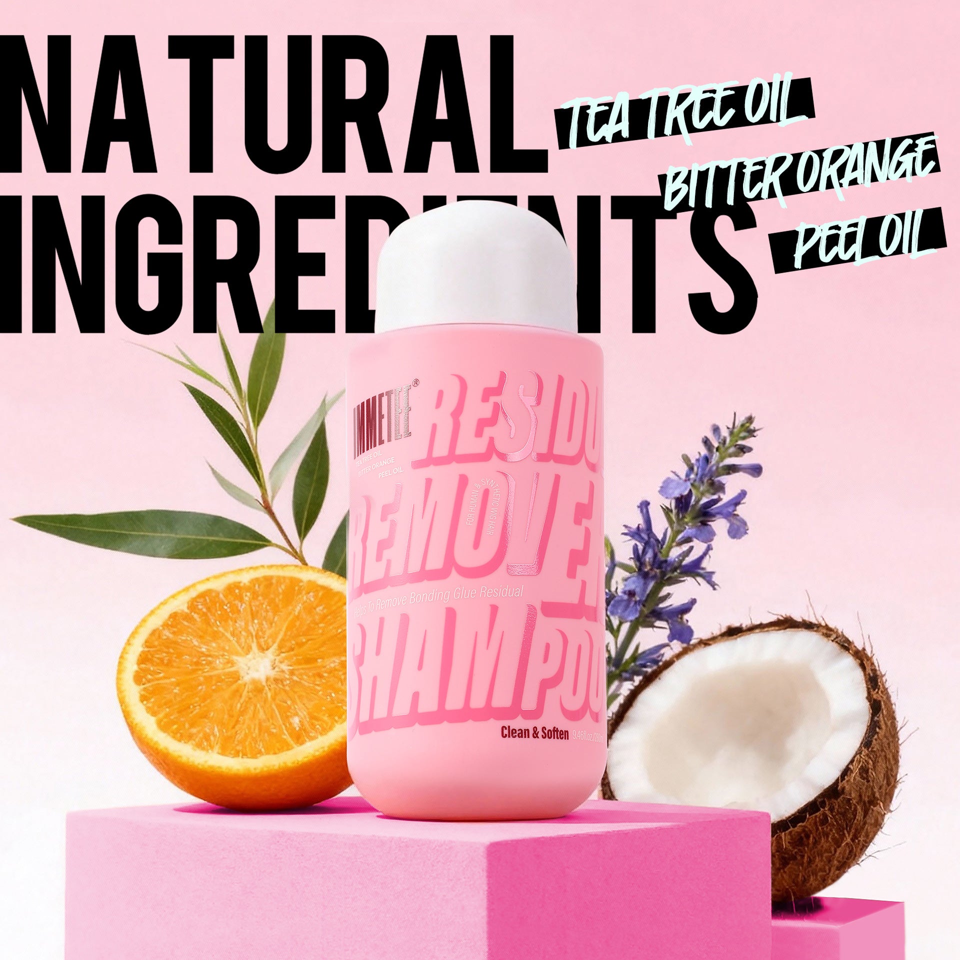 Wig Glue Residue Remover Shampoo for Synthetic and Human Hair with Tea Tree Oil & Coconut Oil
