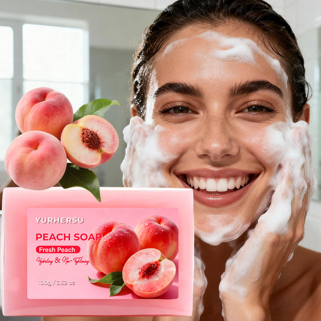 Peach Soap Bar | Gentle Moisturizing Bath Soap for Face & Body | Sweet Fruity Scent | 100g