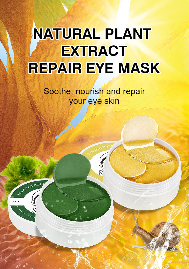 Unlabeled Eye Masks with Seaweed & Gold for Firming and Reducing Fine Lines – Moisturizing and Hydrating Eye Patches