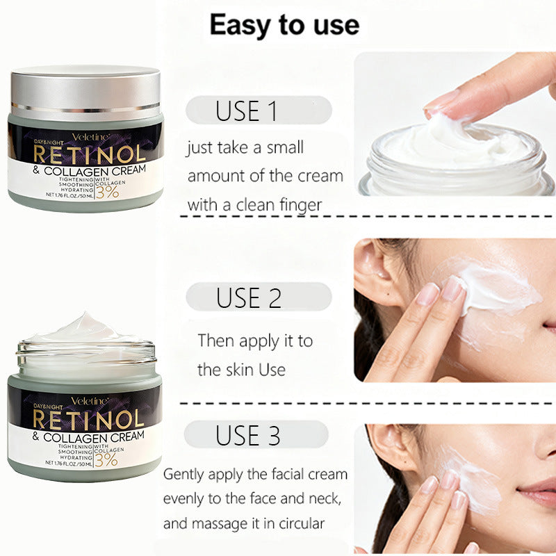 Face Cream with Retinol & Collagen Tightening, Smoothing, Hydrating Skincare Anti Aging Moisturizer