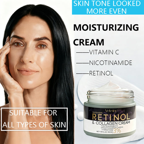 Face Cream with Retinol & Collagen Tightening, Smoothing, Hydrating Skincare Anti Aging Moisturizer