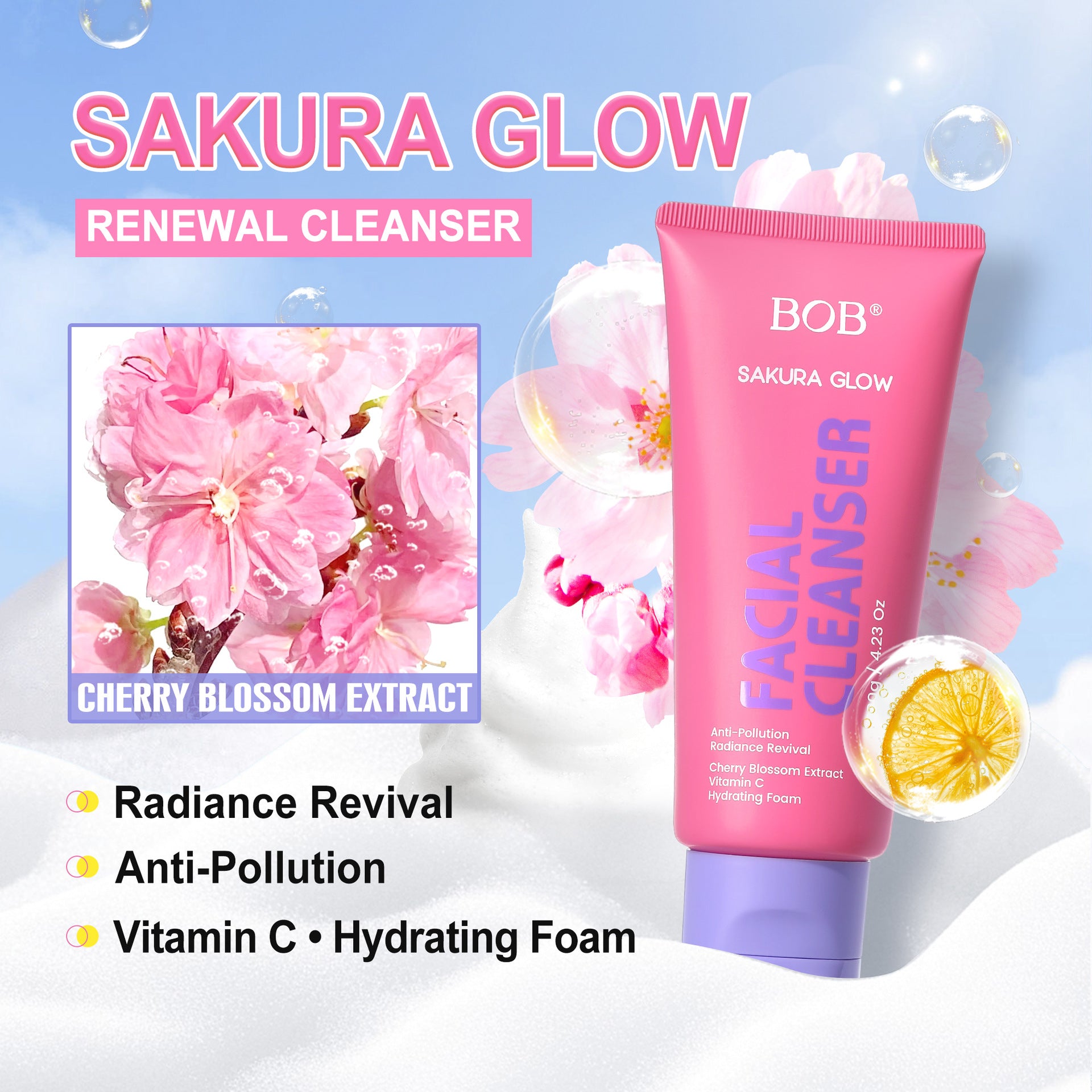 Facial Cleanser – Sakura, Chamomile & Grape Seed | Alinna Beauty