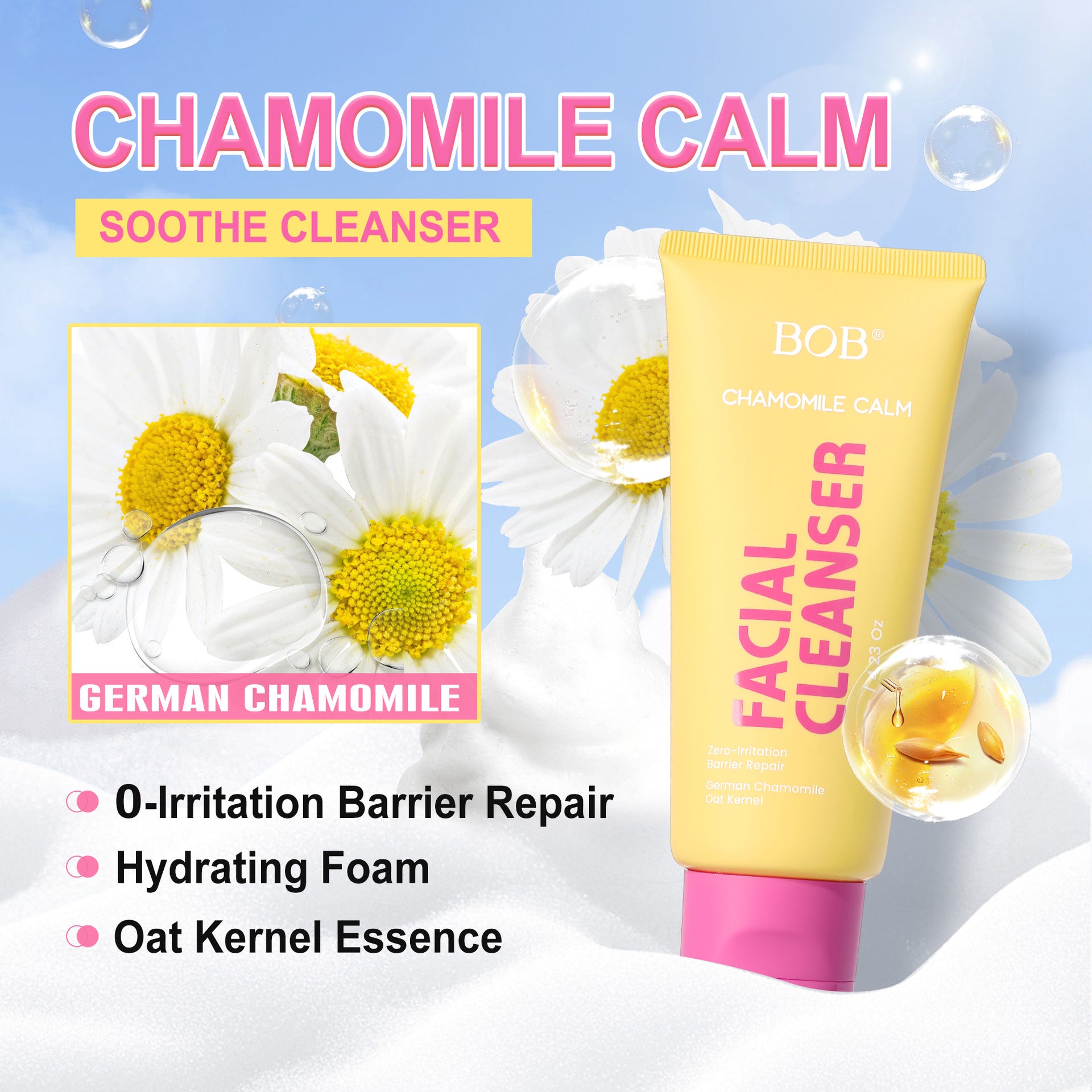 Facial Cleanser – Sakura, Chamomile & Grape Seed | Alinna Beauty