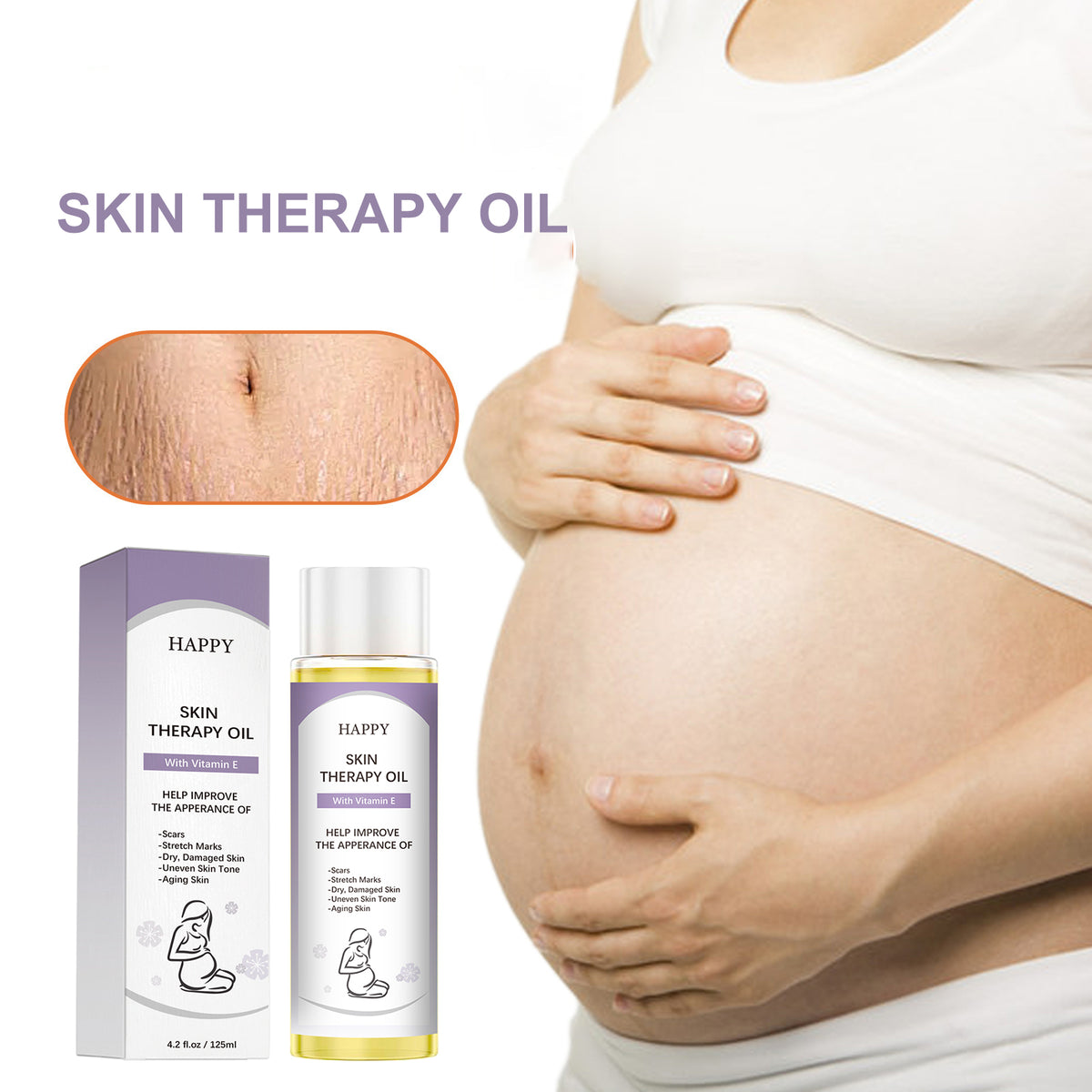 Vitamin E Skin Therapy Oil for Scars, Stretch Marks & Dry Skin - 125ml / 4.2 fl oz