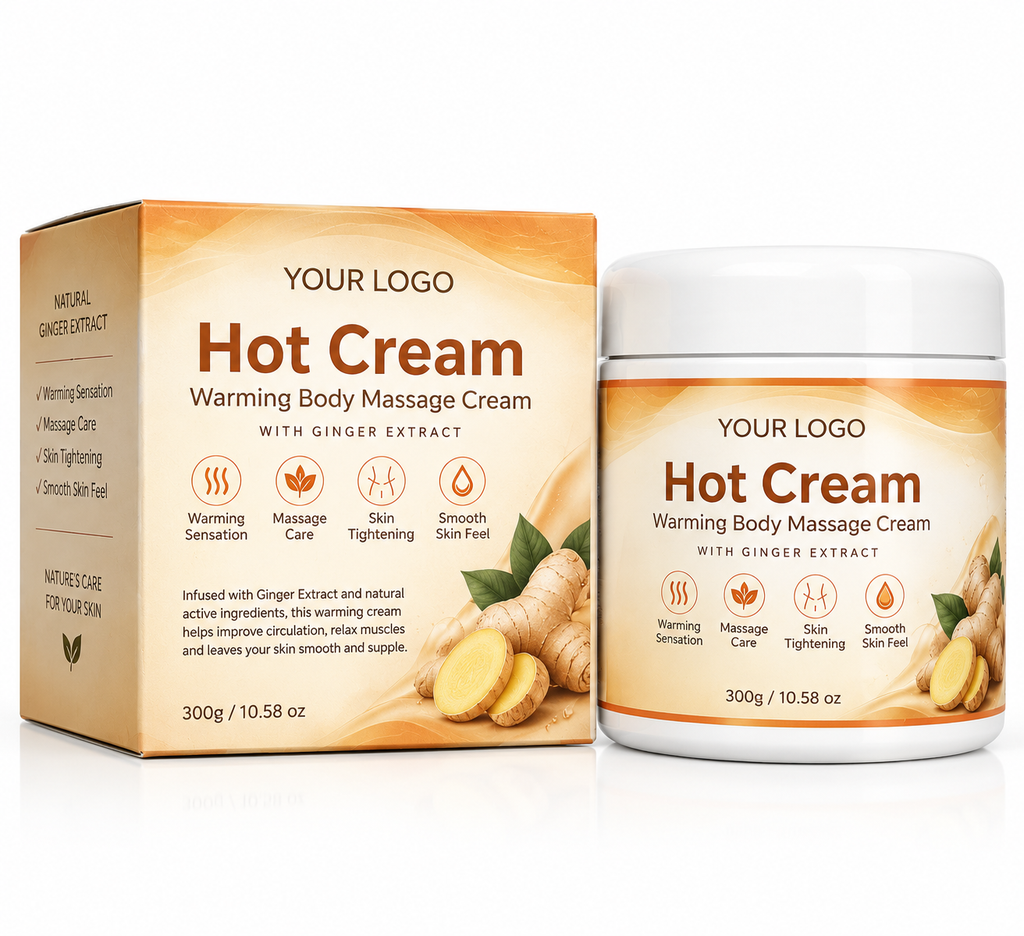 Ginger Hot Cream – Warming Body Massage Cream with Natural Ginger Extract | Relaxing Skin Care Moisturizer