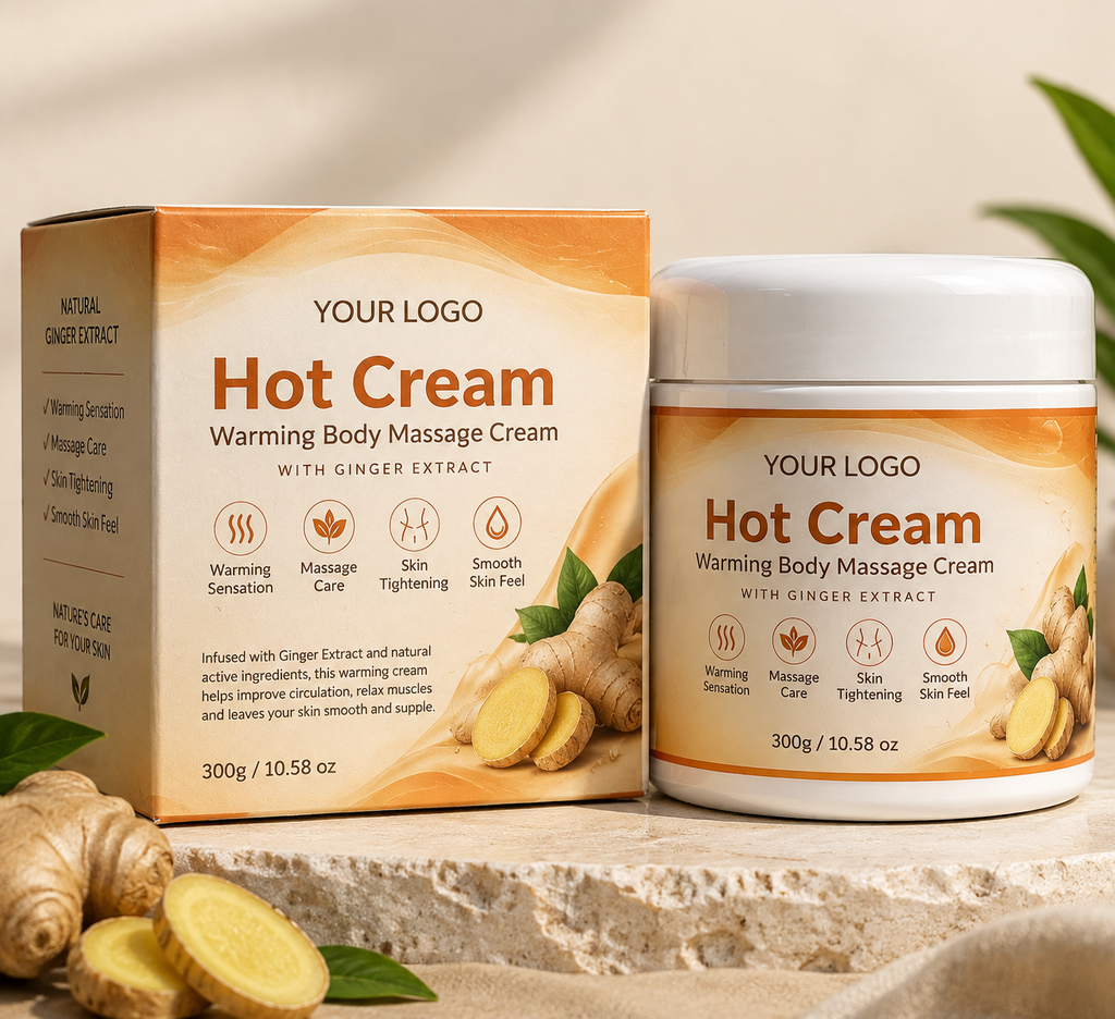 Ginger Hot Cream – Warming Body Massage Cream with Natural Ginger Extract | Relaxing Skin Care Moisturizer