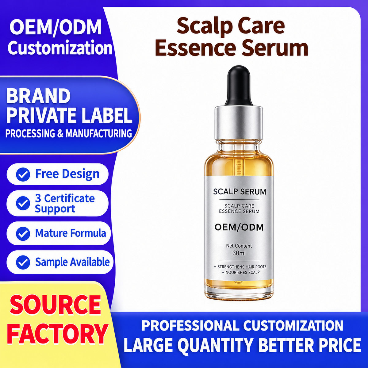 Scalp Care Serum with Botanical Extracts – OEM/ODM Available