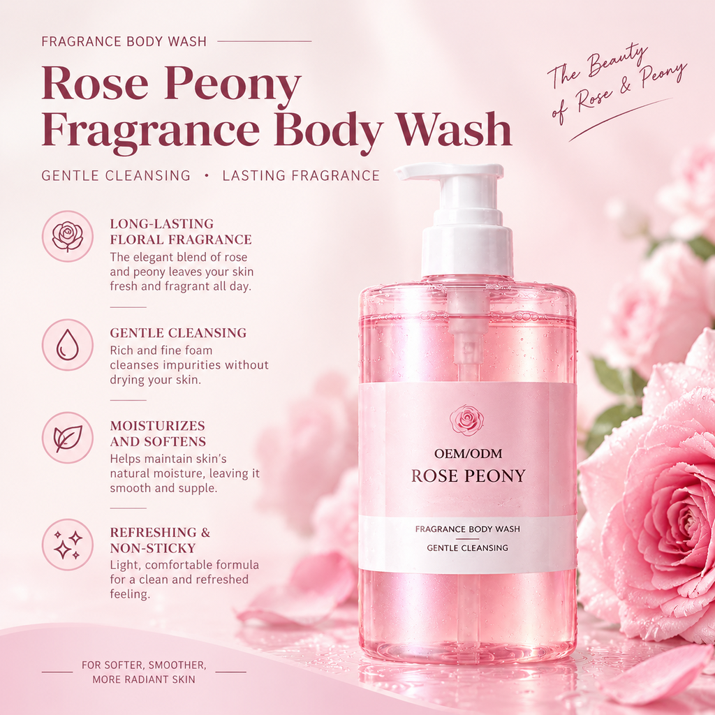Rose Peony Fragrance Body Wash – Private Label OEM/ODM
