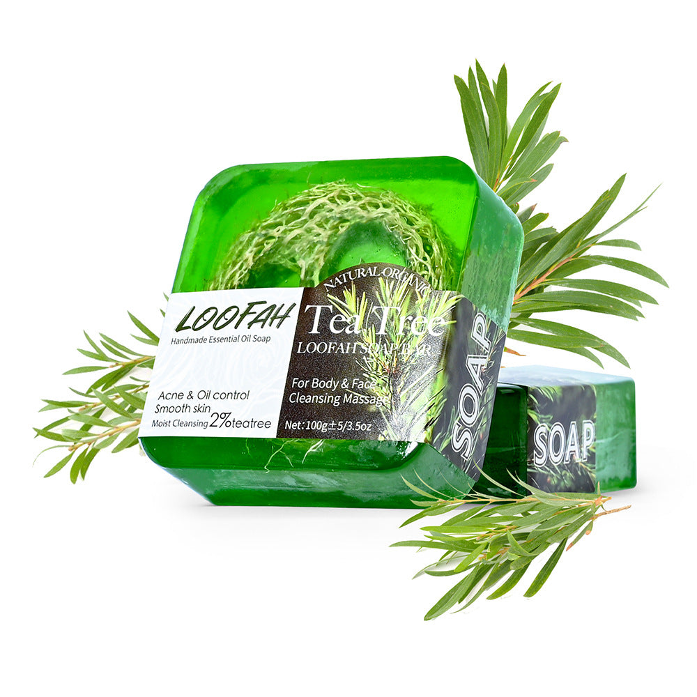 Handmade Soap Bar with Organic Ocean Loofah Oil Control Acne Treatment Revitalizes Skin for Face and Body