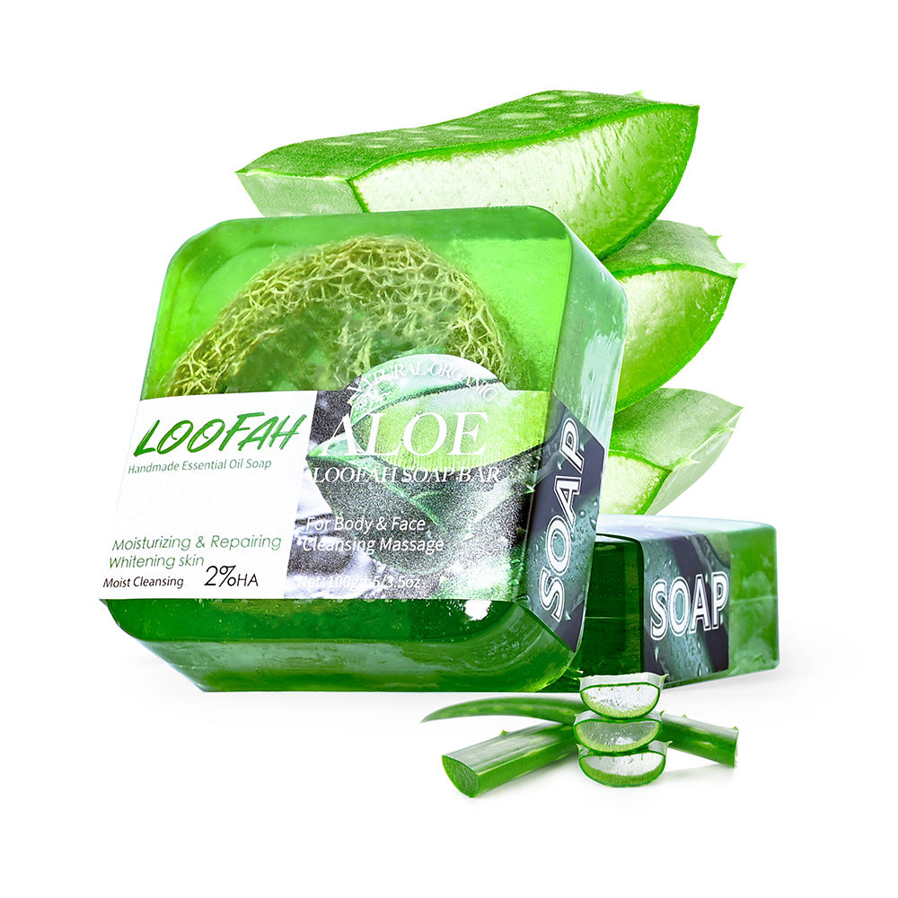 Handmade Soap Bar with Organic Ocean Loofah Oil Control Acne Treatment Revitalizes Skin for Face and Body