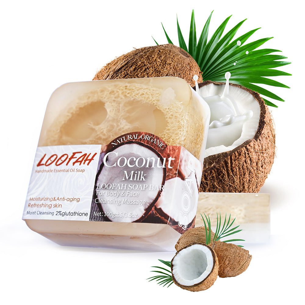 Handmade Soap Bar with Organic Ocean Loofah Oil Control Acne Treatment Revitalizes Skin for Face and Body
