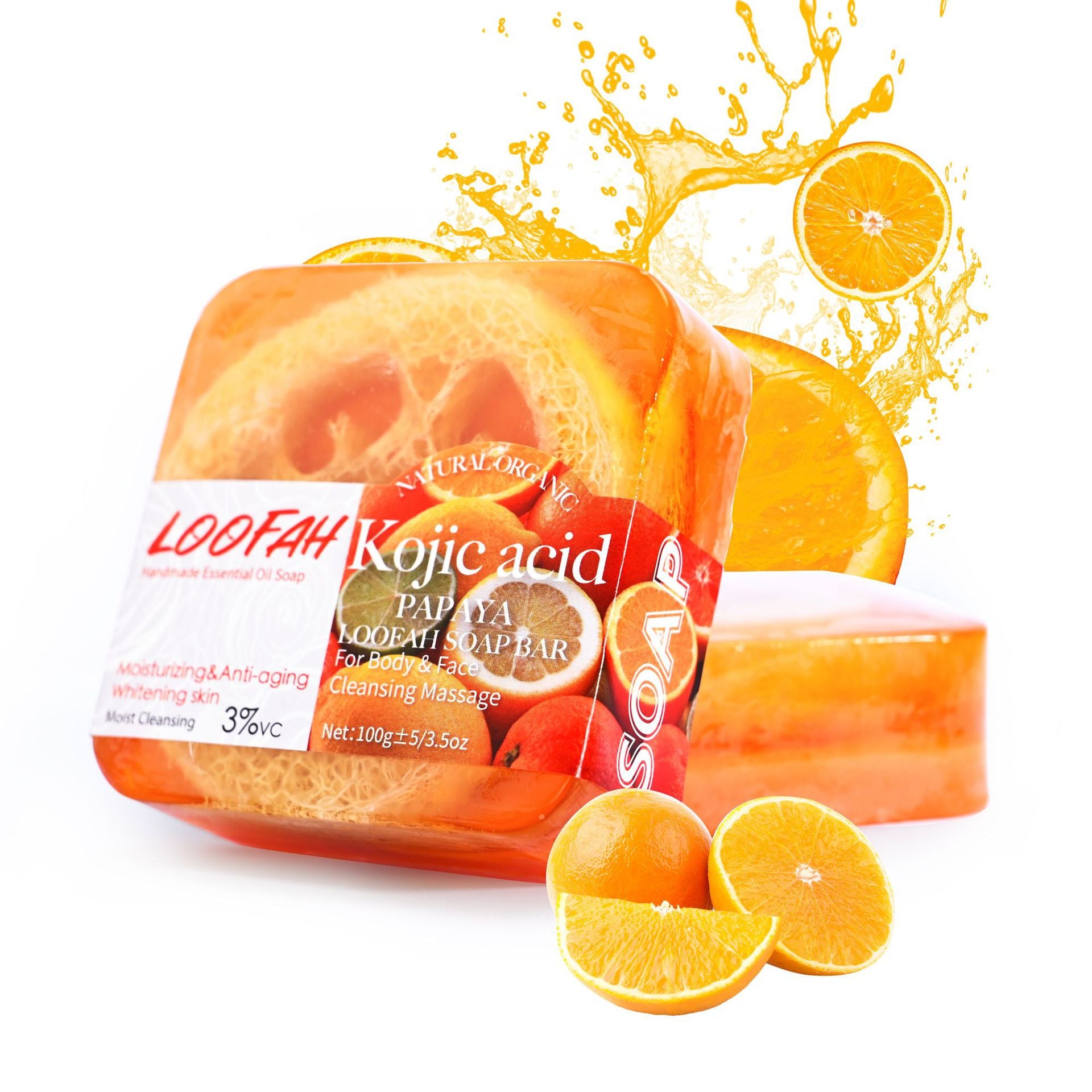 Handmade Soap Bar with Organic Ocean Loofah Oil Control Acne Treatment Revitalizes Skin for Face and Body