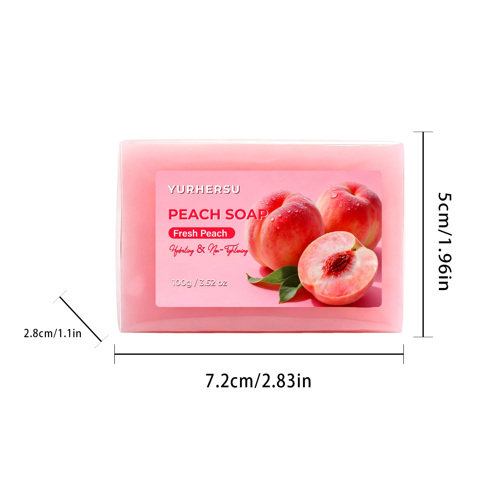 Peach Soap Bar | Gentle Moisturizing Bath Soap for Face & Body | Sweet Fruity Scent | 100g