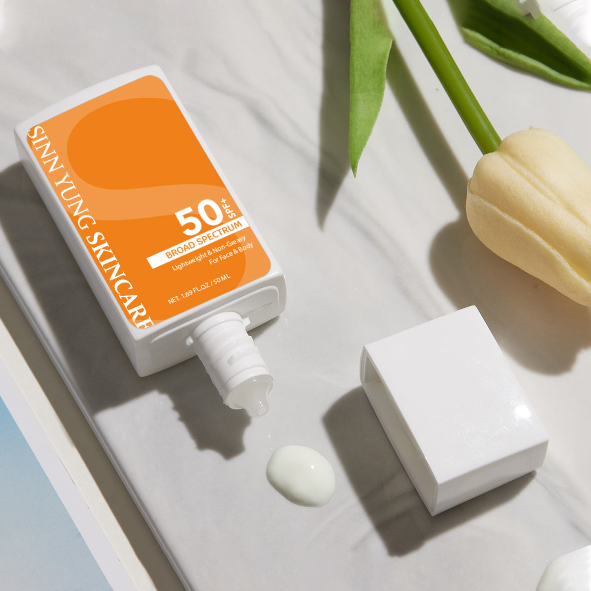 OEM Private Label SPF 50 Sunscreen with Vitamin B5 & Vitamin E | Lightweight, Oil-Free, No White Cast