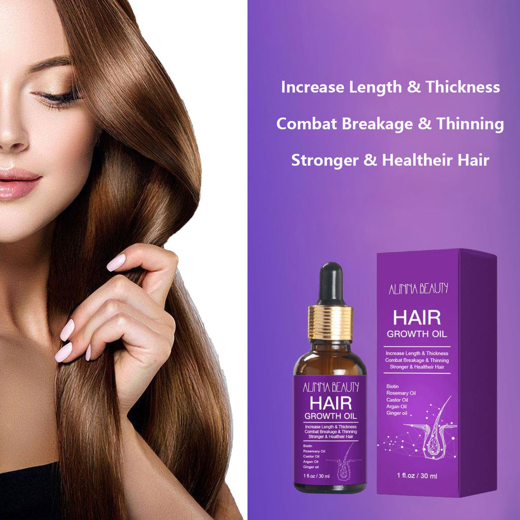 Alinna Beauty Hair Growth Oil with Organic Rosemary Castor for Dry, Damaged & Split End