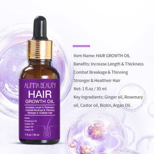 Alinna Beauty Hair Growth Oil with Organic Rosemary Castor for Dry, Damaged & Split End