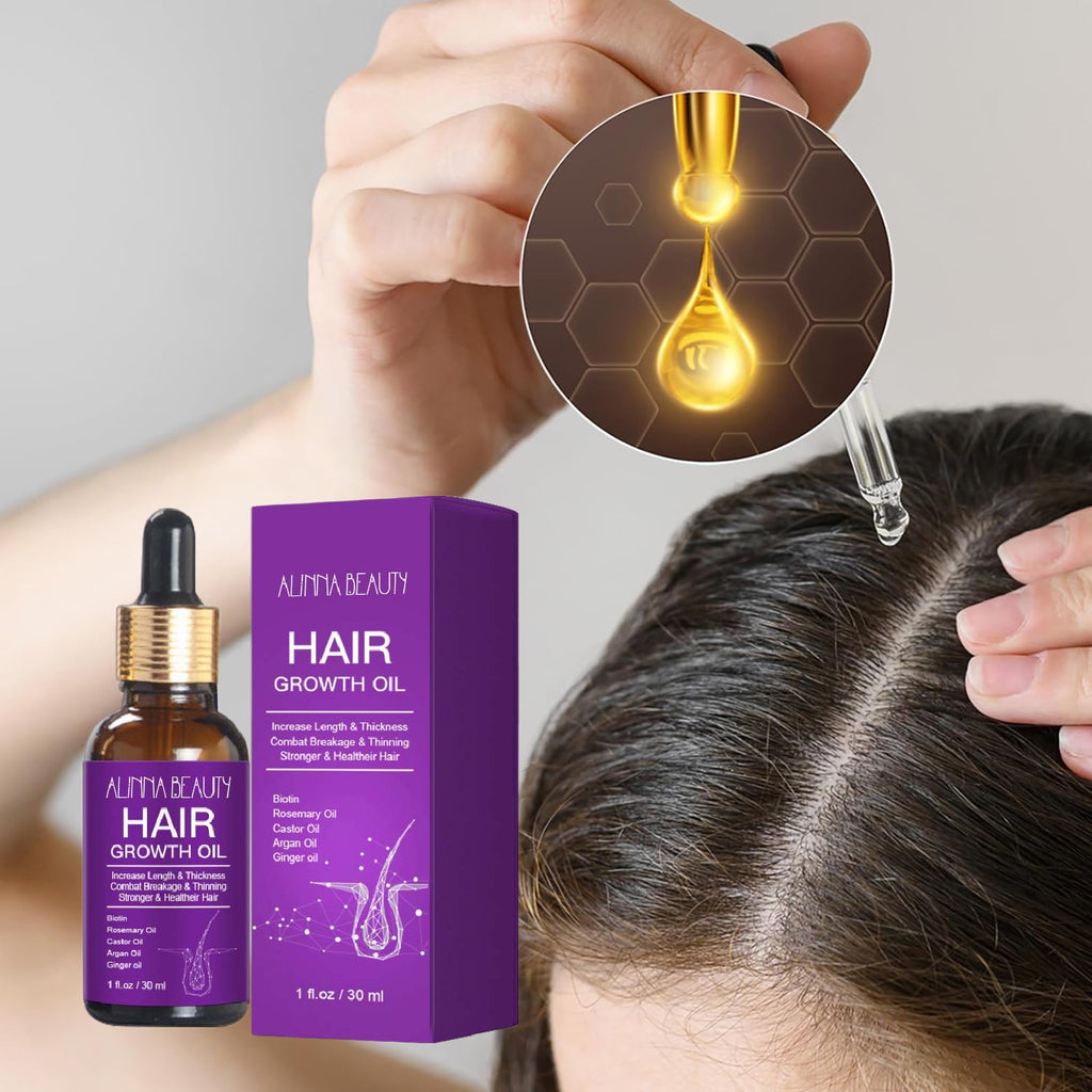 Alinna Beauty Hair Growth Oil with Organic Rosemary Castor for Dry, Damaged & Split End